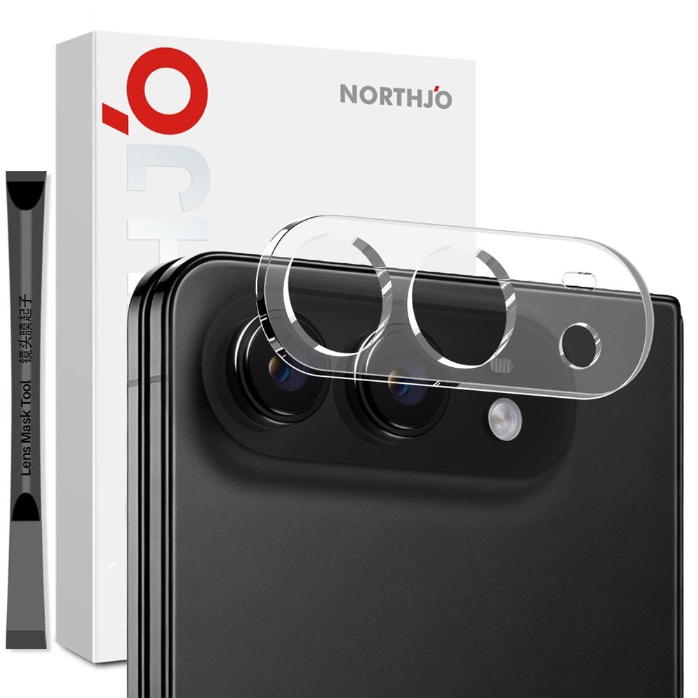 iPhone Fold NORTHJO Hærdet Kameralinseglas - Gennemsigtig