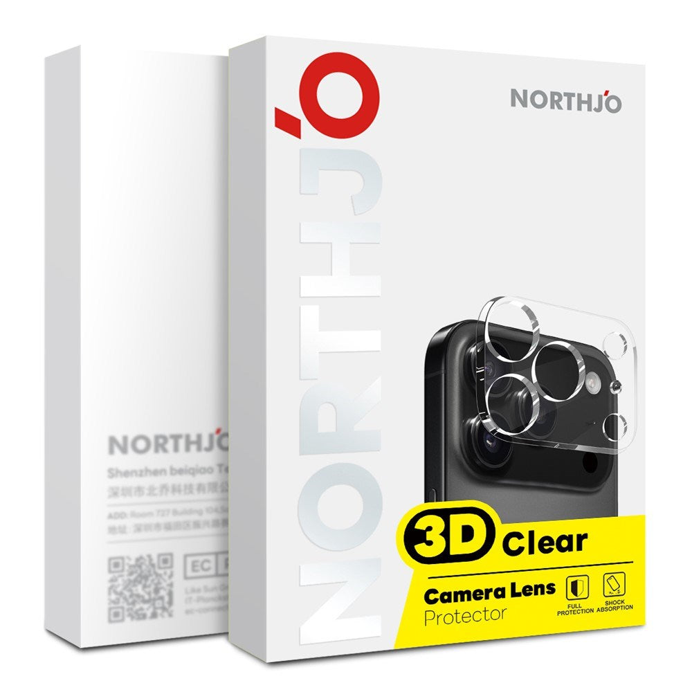 iPhone Fold NORTHJO Hærdet Kameralinseglas - Gennemsigtig