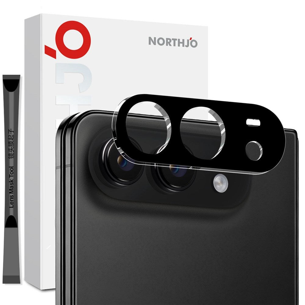 iPhone Fold NORTHJO Hærdet Kameralinseglas - Sort