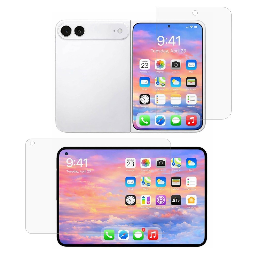 iPhone Fold Mat Skærmbeskyttelsesfilm - Gennemsigtig