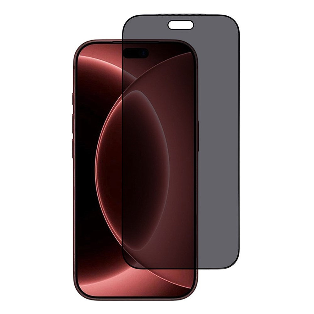 iPhone 18 Pro Privacy Skærmbeskyttelse - Hærdet Glas med Silk Print - Gennemsigtig