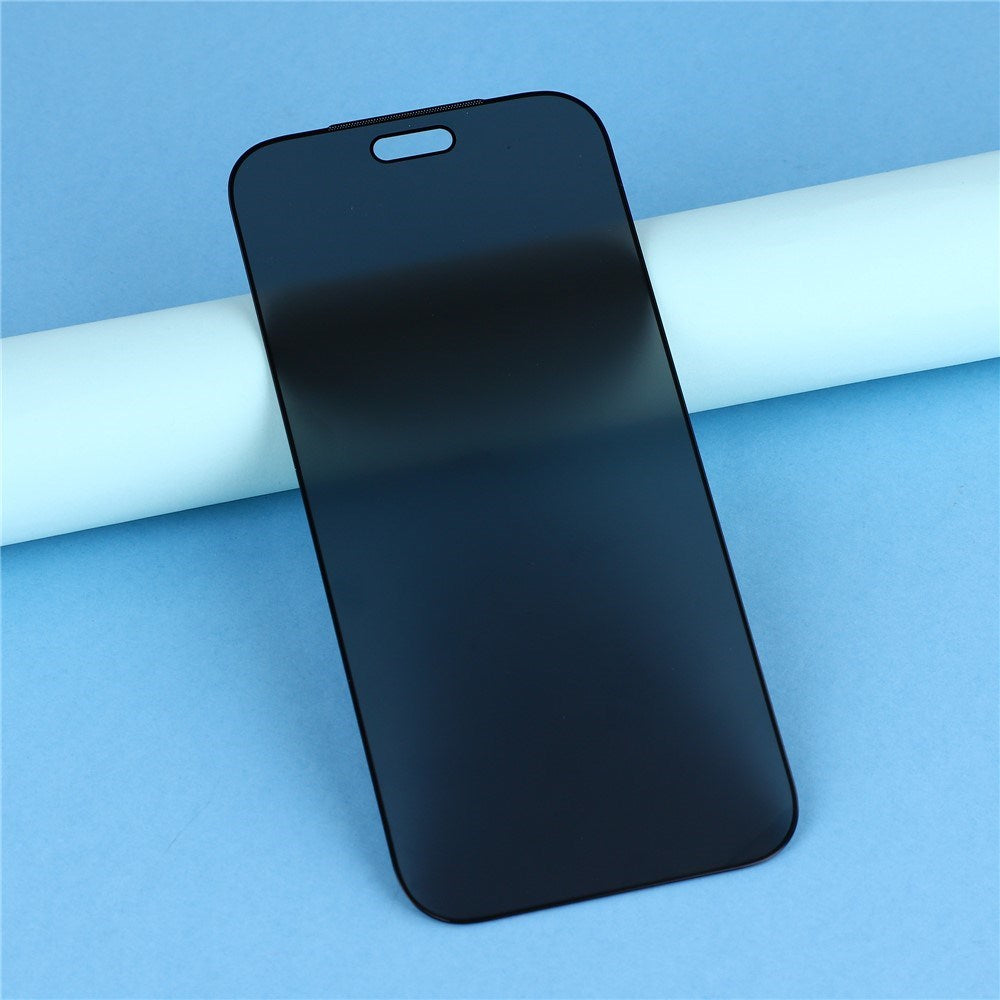 iPhone 18 Pro Privacy Skærmbeskyttelse - Hærdet Glas med Silk Print - Gennemsigtig
