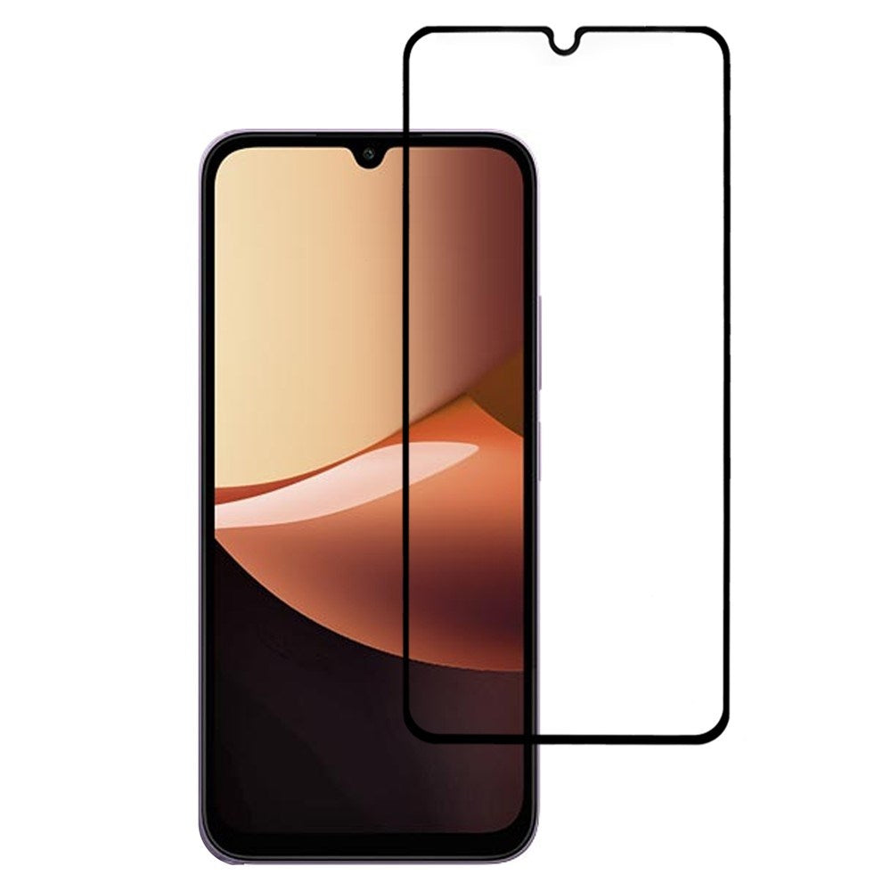 Xiaomi Redmi 17C (5G) Skærmbeskytter i Aluminium-Silicon Glas - Gennemsigtig / Sort Kant