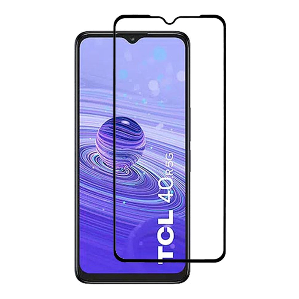 TCL 40R 5G Hærdet Glas - Skærmbeskyttelse - Full Fit - Sort Kant