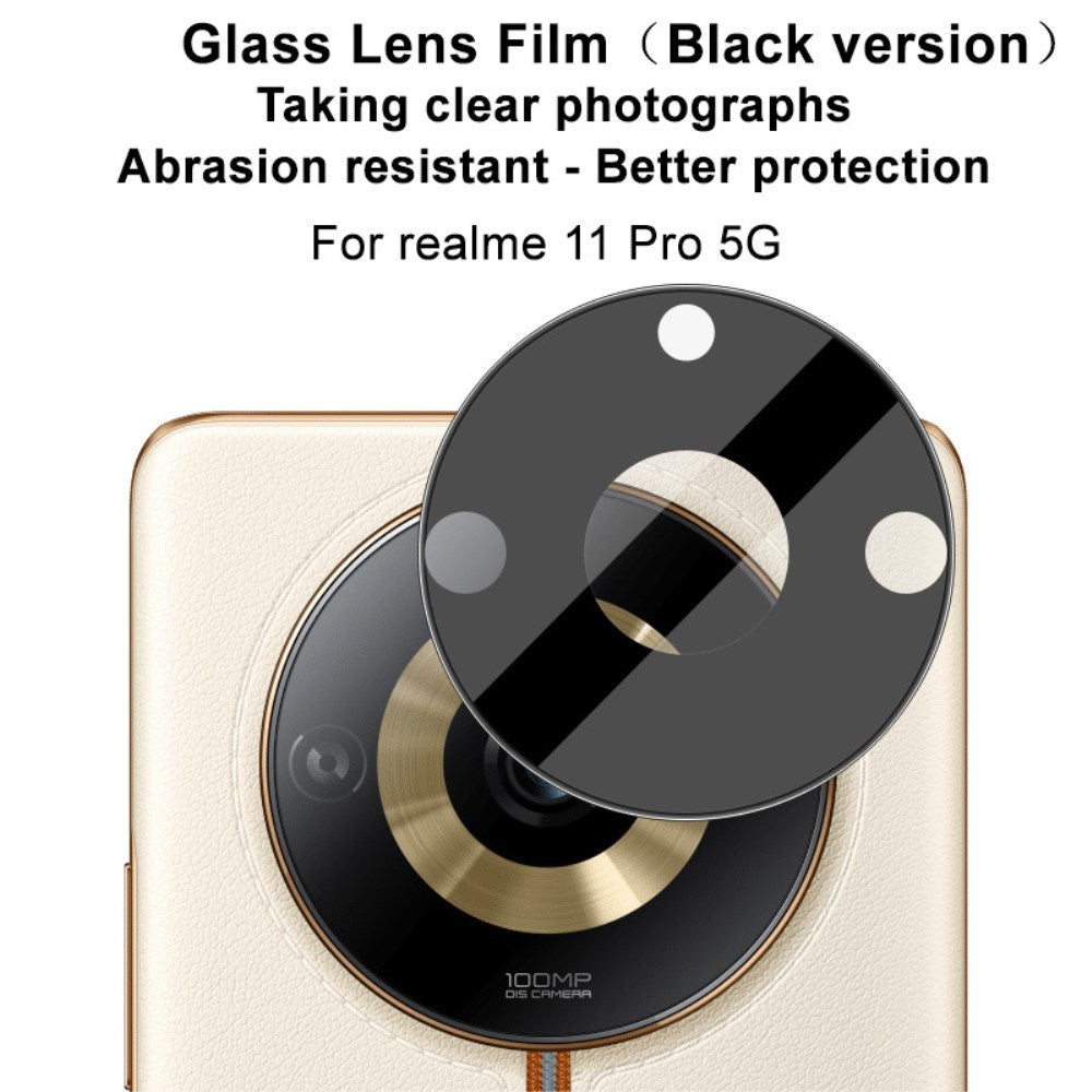 Realme 11 Pro+ (5G) / 11 Pro (5G) IMAK Beskyttelsesglas til Kameralinse - Gennemsigtig / Sort