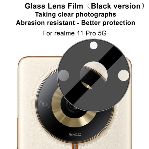 Realme 11 Pro+ (5G) / 11 Pro (5G) IMAK Beskyttelsesglas til Kameralinse - Gennemsigtig / Sort
