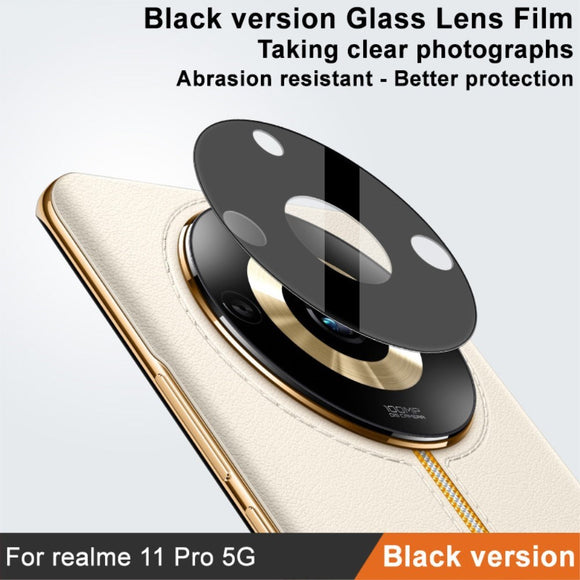Realme 11 Pro+ (5G) / 11 Pro (5G) IMAK Beskyttelsesglas til Kameralinse - Gennemsigtig / Sort