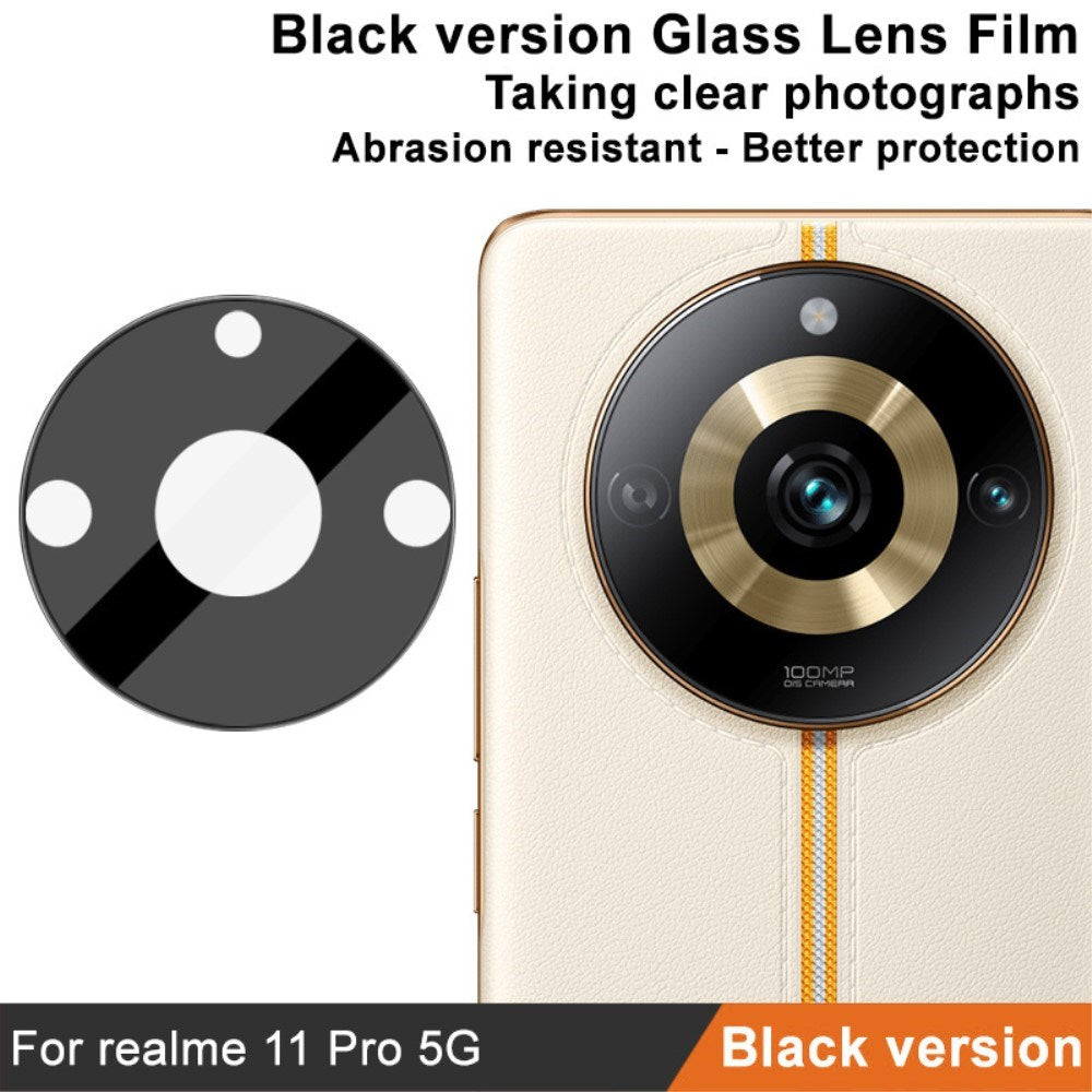 Realme 11 Pro+ (5G) / 11 Pro (5G) IMAK Beskyttelsesglas til Kameralinse - Gennemsigtig / Sort