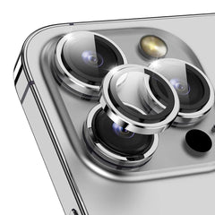iPhone 15 Pro / 15 Pro Max Kameralinse Beskyttelse - Sølv