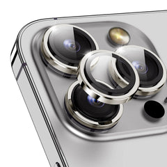 iPhone 15 Pro / 15 Pro Max Kameralinse Beskyttelse - Grå / Sølv