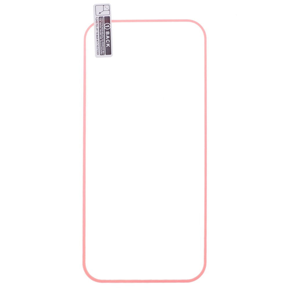 iPhone 15 Pro Max Hærdet Glas Skærmbeskyttelse - Selvlysende Lyserød Kant