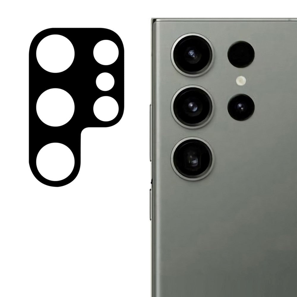 Samsung Galaxy S24 Ultra Kameralinse Beskyttelsesglas - Gennemsigtig m. Sort Kant