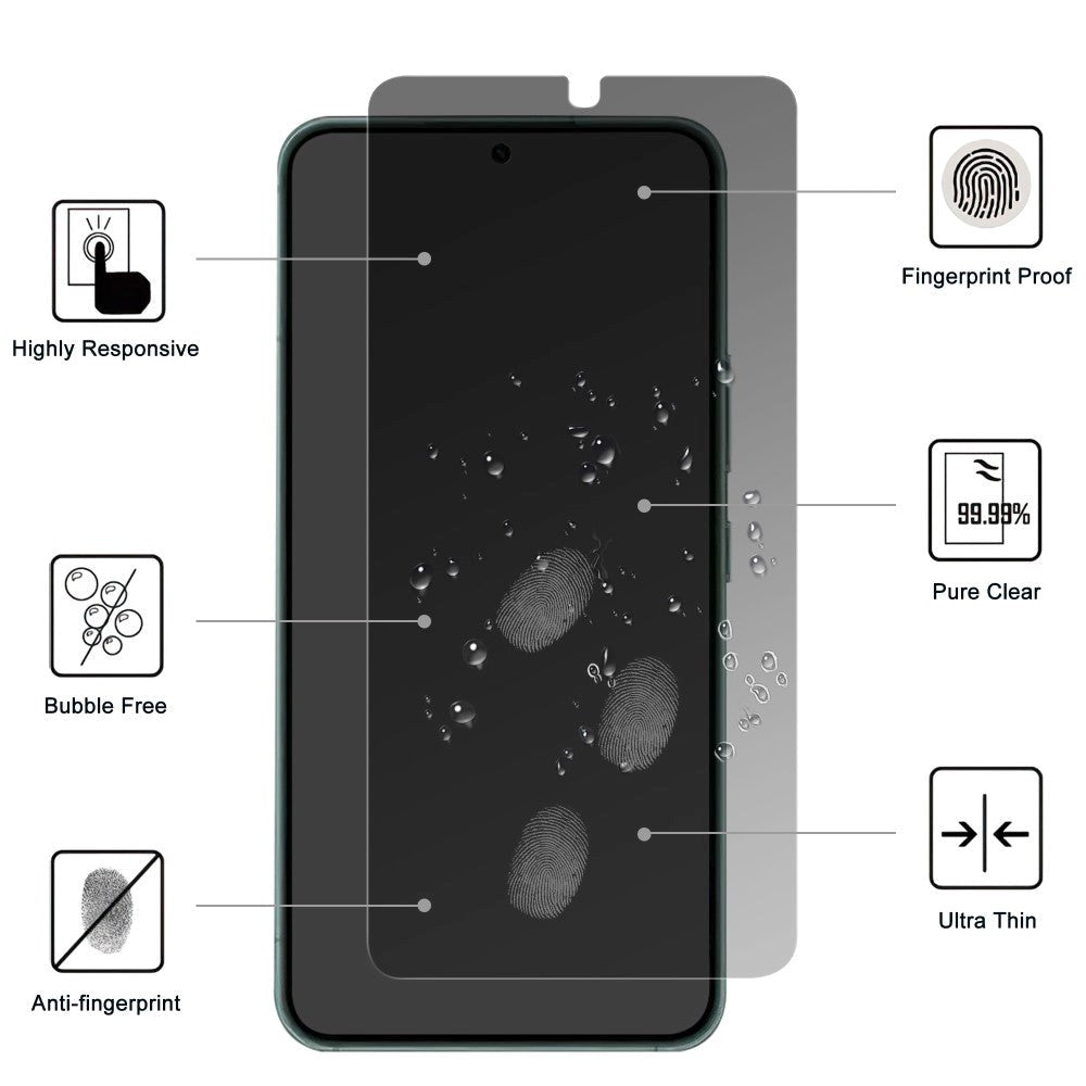 Samsung Galaxy S24 Hærdet Glas Full Fit Skærmbeskyttelse m. Privacy