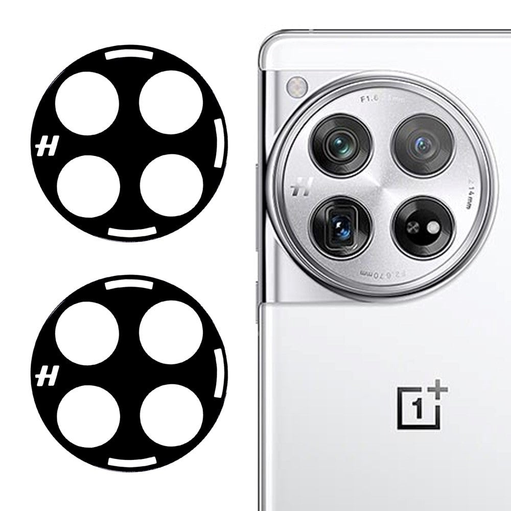 OnePlus 12 Kameralinse Beskyttelsesglas - 2 stk. - Gennemsigtig / Sort