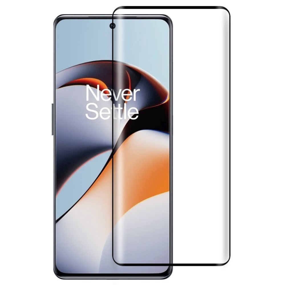 OnePlus 12R Hærdet Glas - Full-Fit - Skærmbeskyttelse m. Sort Kant
