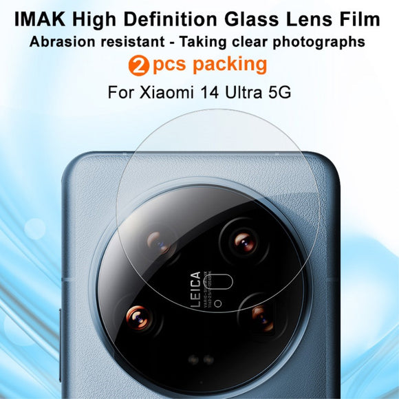 Xiaomi 14 Ultra IMAK Beskyttelsesglas til Kameralinse - 2 stk. - Gennemsigtig