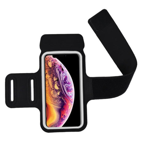Løbearmbånd til Smartphone m. Lomme og Reflekser (Maks. Mobil: 90 x 170 mm) - Sort