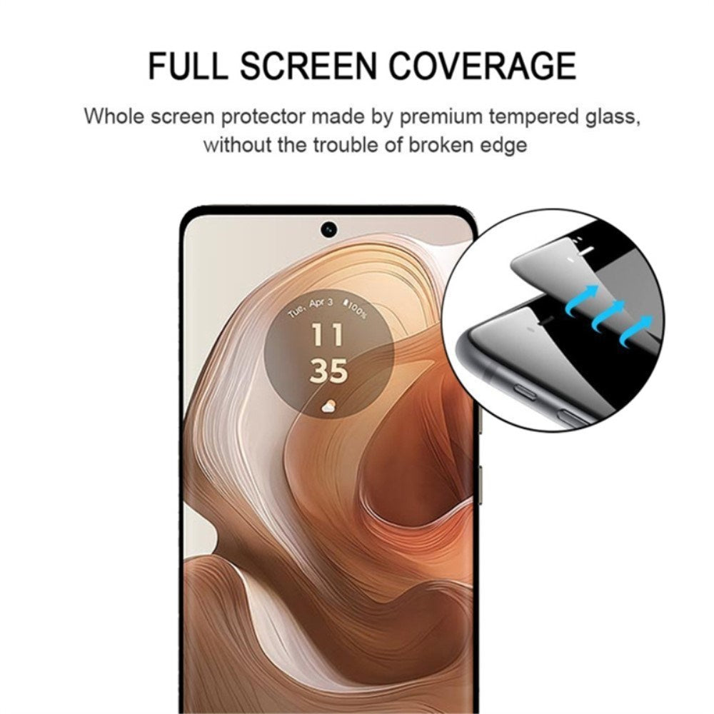 Motorola Edge 50 Ultra Full Fit Skærmbeskyttelsesglas - Gennemsigtig / Sort Kant