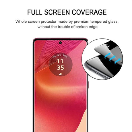 Motorola Edge 50 Fusion Full Fit Skærmbeskyttelsesglas - Gennemsigtig / Sort Kant