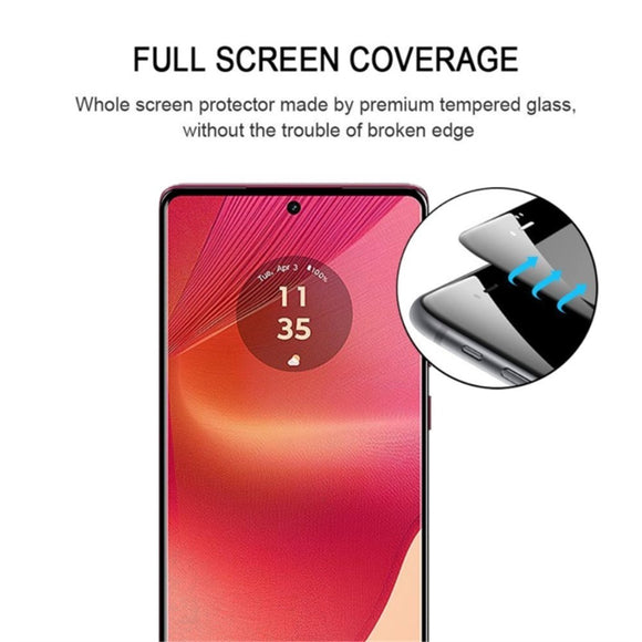 Motorola Edge 50 Fusion Full Fit Skærmbeskyttelsesglas - Gennemsigtig / Sort Kant
