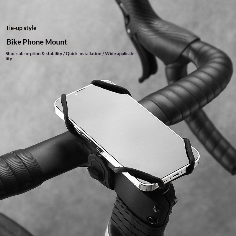 Universal Mobilholder til Cykel - Fleksibelt Silikone - Mobilmål: ca. 120 - 180mm - Sort