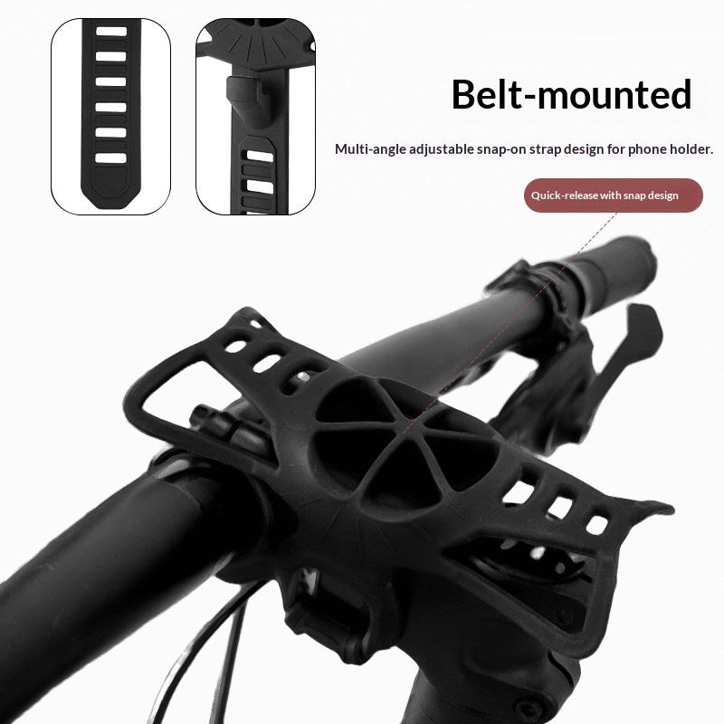 Universal Mobilholder til Cykel - Fleksibelt Silikone - Mobilmål: ca. 120 - 180mm - Sort