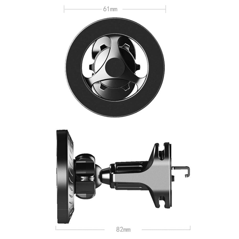 N52 Magnetisk Mobilholder til Ventilationsanlæg - MagSafe Kompatibel - Sort