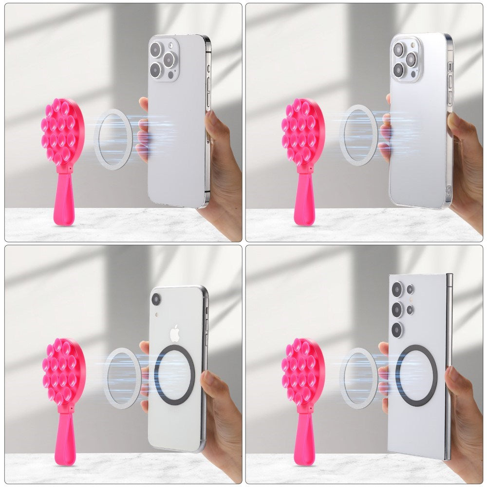 Silikone Sugekop Mobilholder m. Rem - MagSafe Kompatibel - Pink