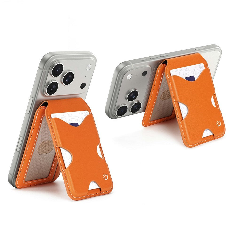 DUX DUCIS Magnetisk Kortholder til 5 Kort m. Ståfunktion - MagSafe Kompatibel - Orange