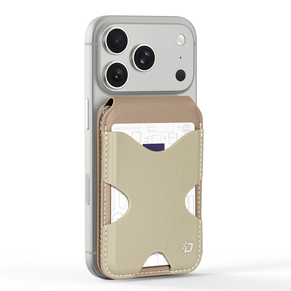 DUX DUCIS Magnetisk Kortholder til 5 Kort m. Ståfunktion - MagSafe Kompatibel - Beige