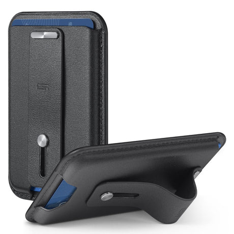 ESR Magnetisk Læder Kortholder m. Strop & Ståfunktion - MagSafe Komptibel - Sort