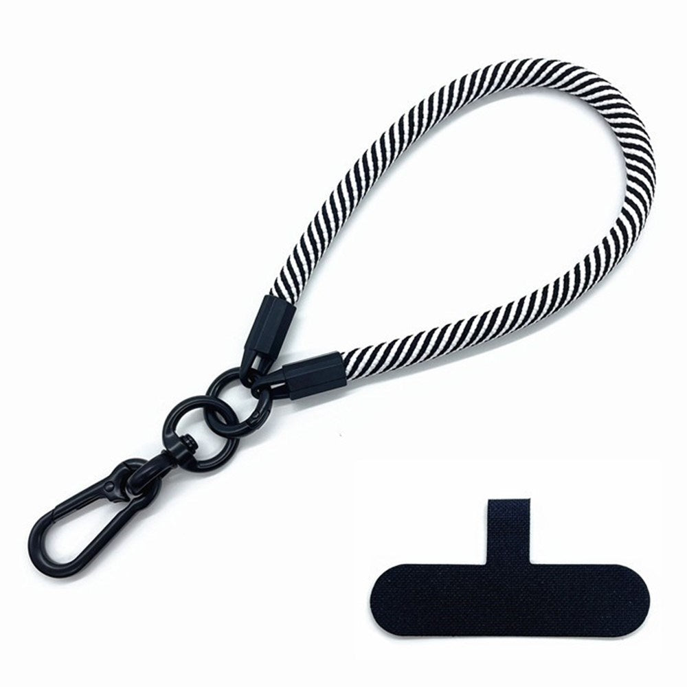 Polyester Håndledsstrop m. Indlægningsplade - 30cm - Sort / Hvid