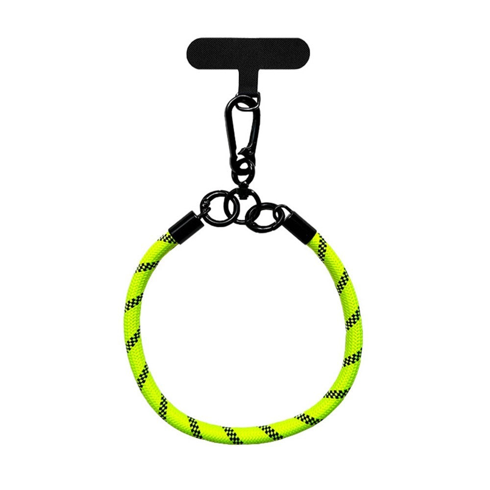 Flettet Polyester Håndledsstrop - inkl. Indlægningsplade - 30cm - Gul / Sort