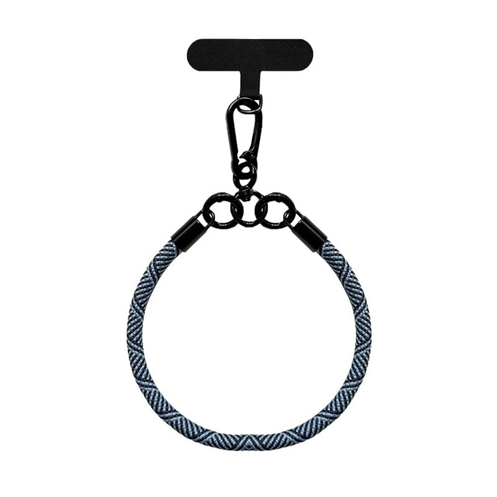 Flettet Polyester Håndledsstrop - inkl. Indlægningsplade - 30cm - Sort / Grå