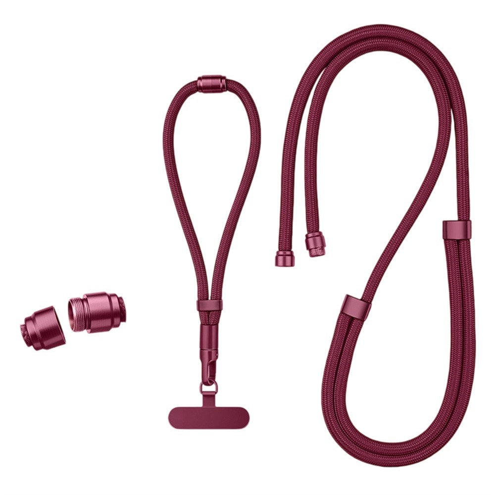 3-i-1 Nylon Strop til Mobil - 150cm / 50cm - Rød