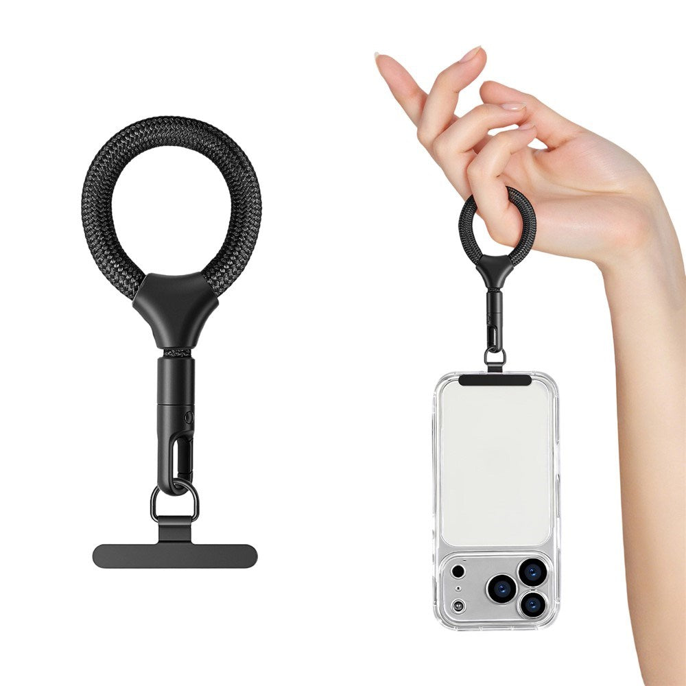 Polyester Fingerstrop til Mobil - 10cm - Sort