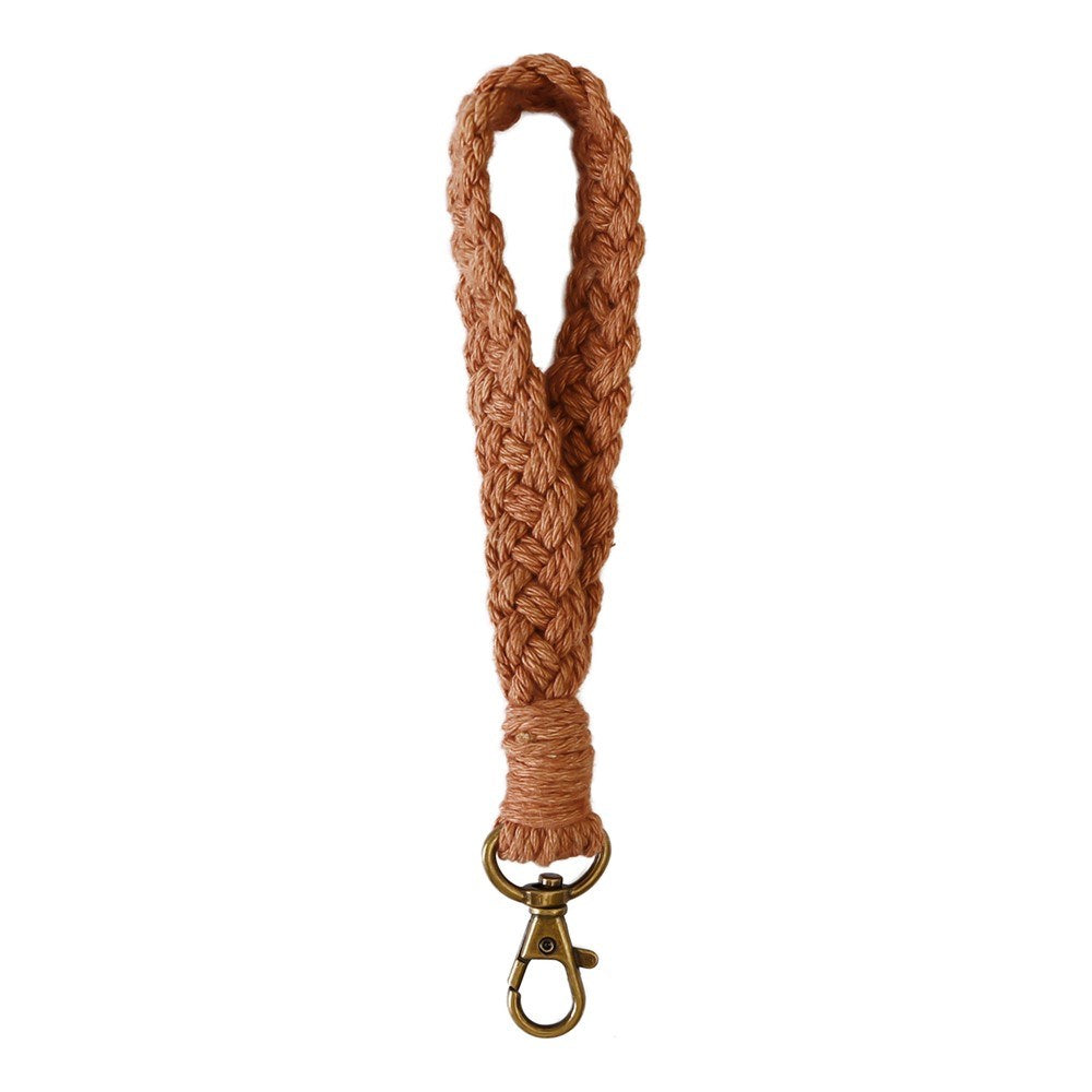 Nøglesnor / Håndledsstrop 18cm - Tekstil - Brun