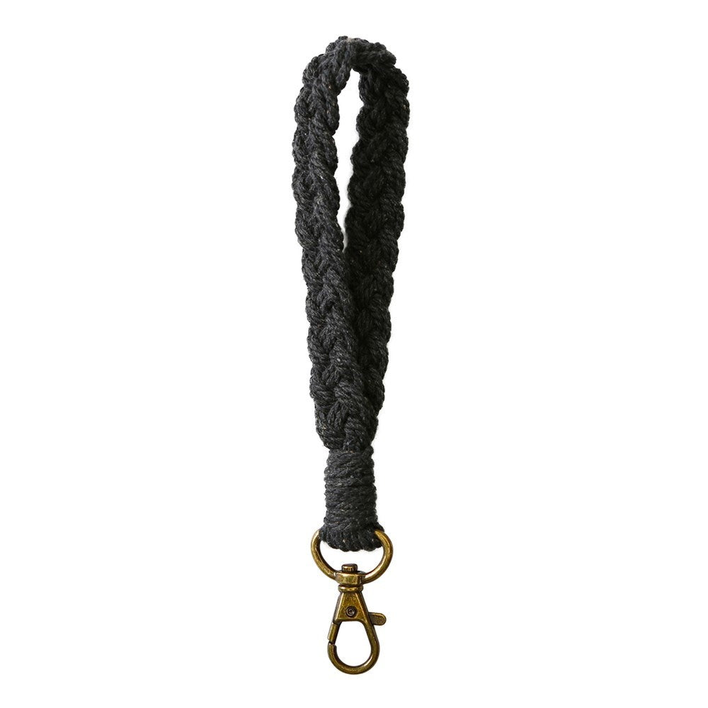 Nøglesnor / Håndledsstrop 18cm - Tekstil - Sort
