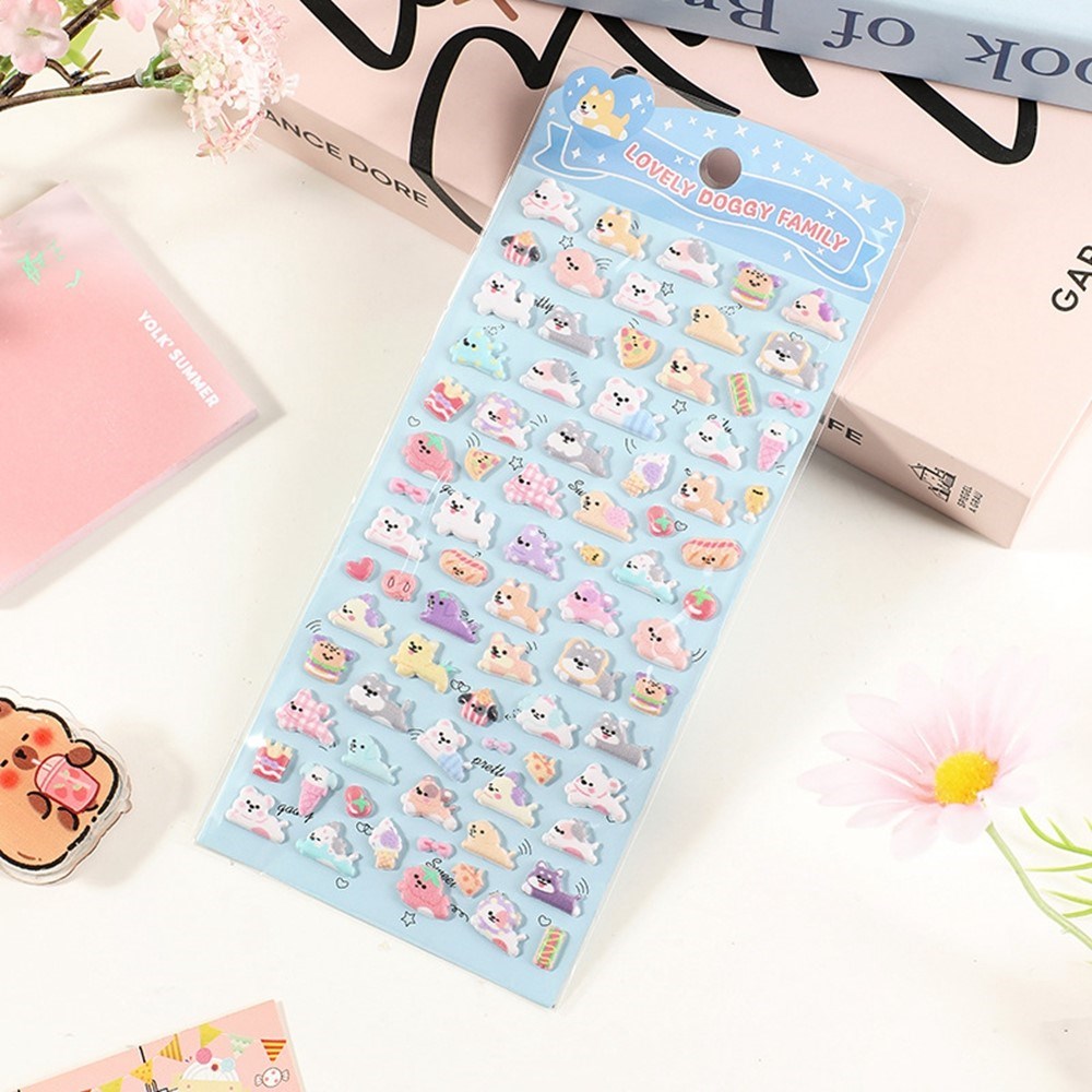 Mini 3D Bubble Foam Stickers - Hunde & Mad