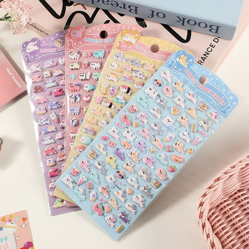 Mini 3D Bubble Foam Stickers - Hunde & Mad