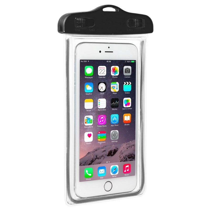 Gear Vandtæt Case m. Blød TPU Skærm - Sort / Gennemsigtig (Maks. Mobil: 160 x 80 x 10 mm)