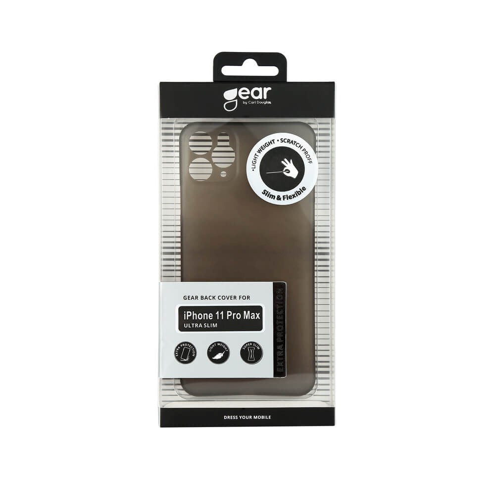 iPhone 11 Pro Max GEAR Semi Transparent Fleksibelt Plast Cover - Sort