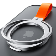 TORRAS Metal Ring Holder & Kickstand - MagSafe Kompatibel - Sølv / Orange
