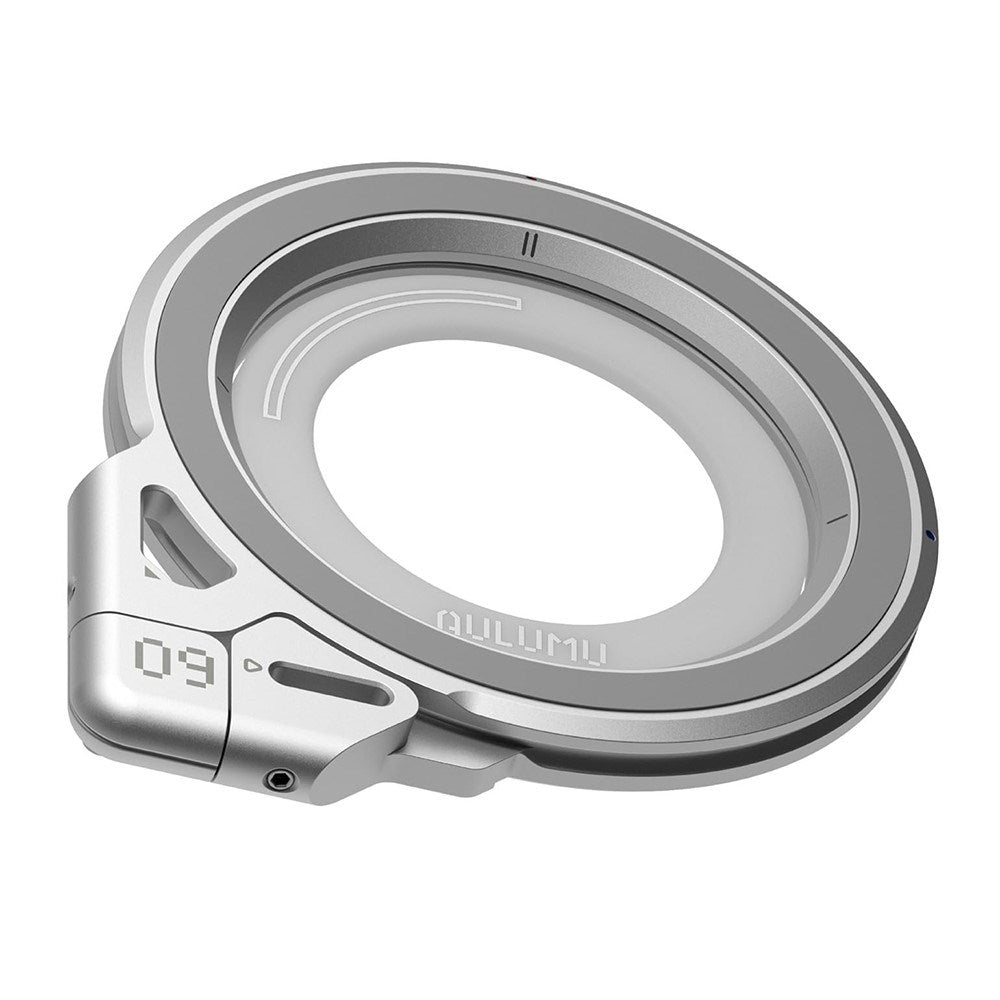 AULUMU 2-i-1 Magnetisk Fingerring / Mobilstander - 360° Roterbar - MagSafe Kompatibel - Sølv