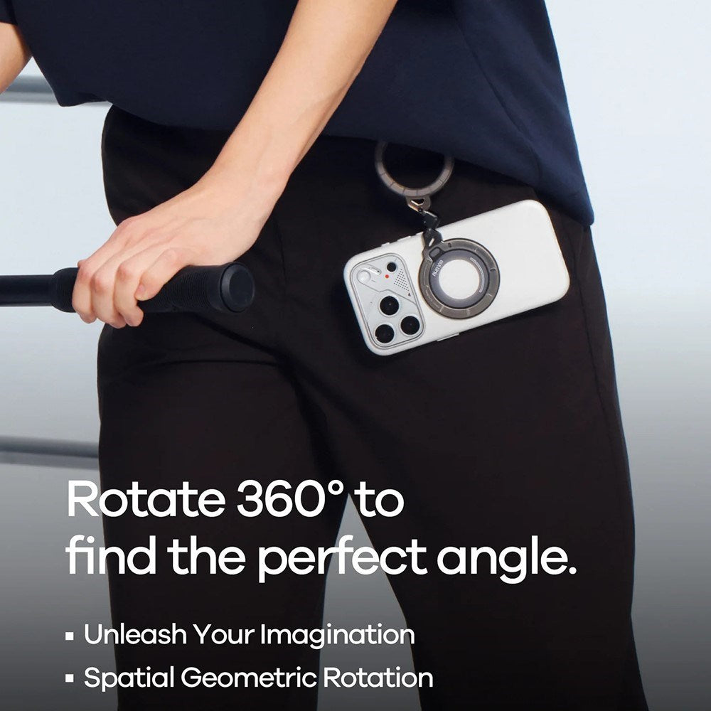 AULUMU Magnetisk 360° Roterende Mobilholder m. Z-Akse - MagSafe Kompatibel - Sort