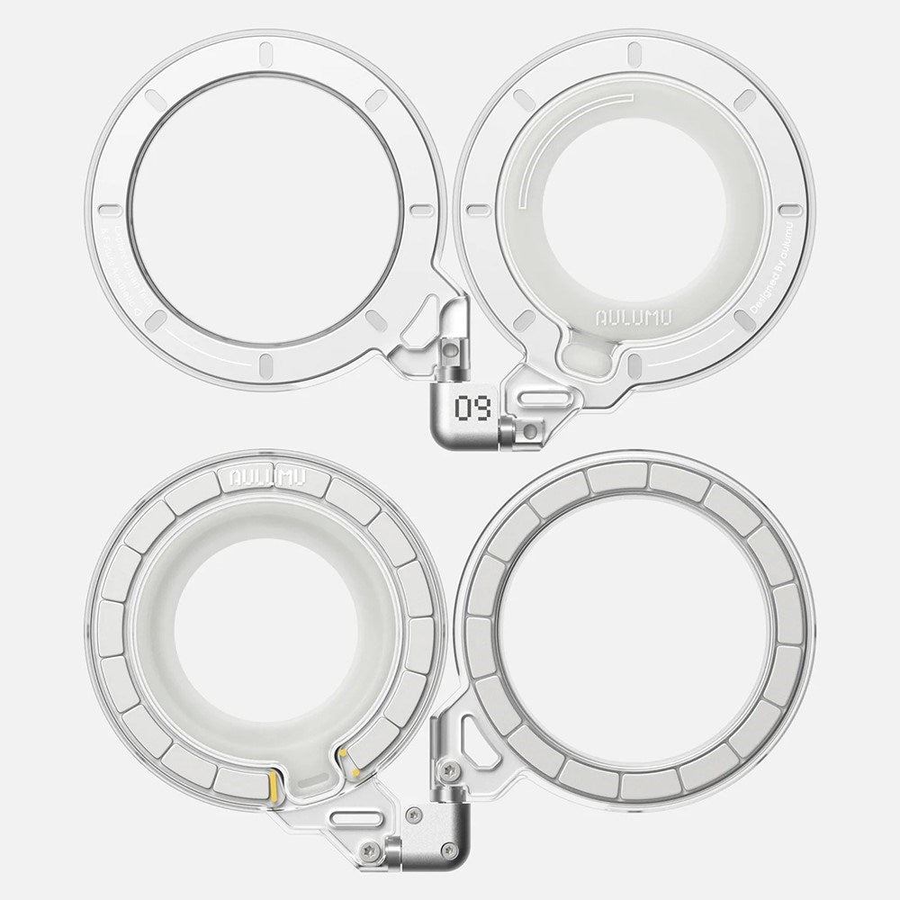 AULUMU Magnetisk 360° Roterende Mobilholder m. Z-Akse - MagSafe Kompatibel - Hvid
