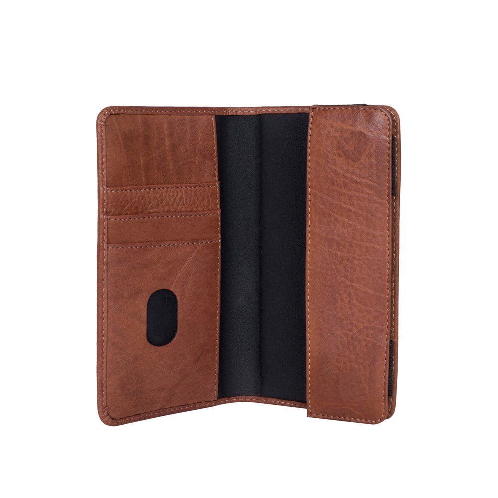 Buffalo Wallet Ægte Læder Universal Etui m. Pung (Maks. Mobil: 160 x 75mm) - Brun