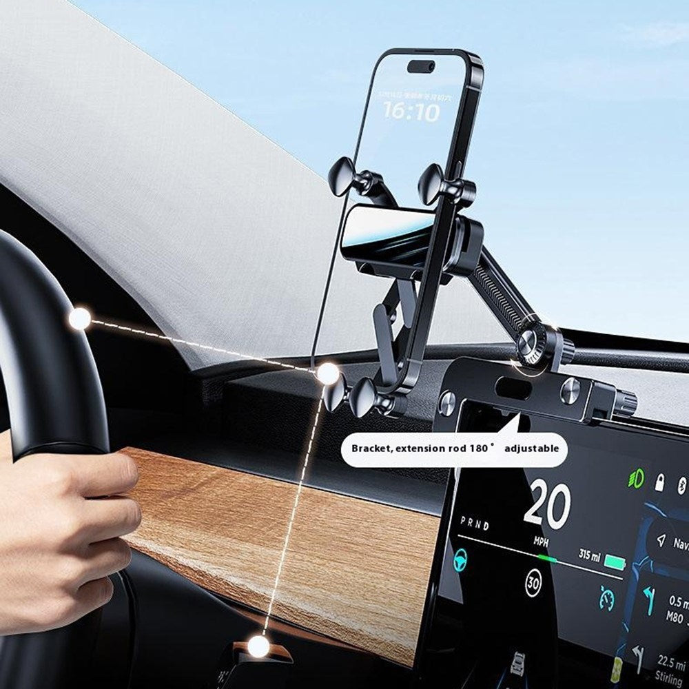 Fjedret Mobilholder til Skærm - Tesla Model 3 / Model Y (2020-22) - Sort