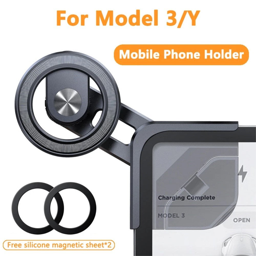 Tesla Model 3 / Model Y Magnetisk Mobilholder til Tesla Touchskærme - Sort