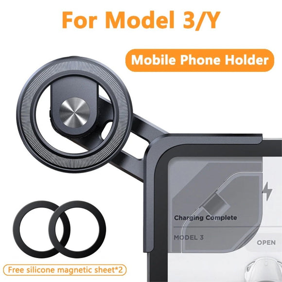 Tesla Model 3 / Model Y Magnetisk Mobilholder til Tesla Touchskærme - Sort